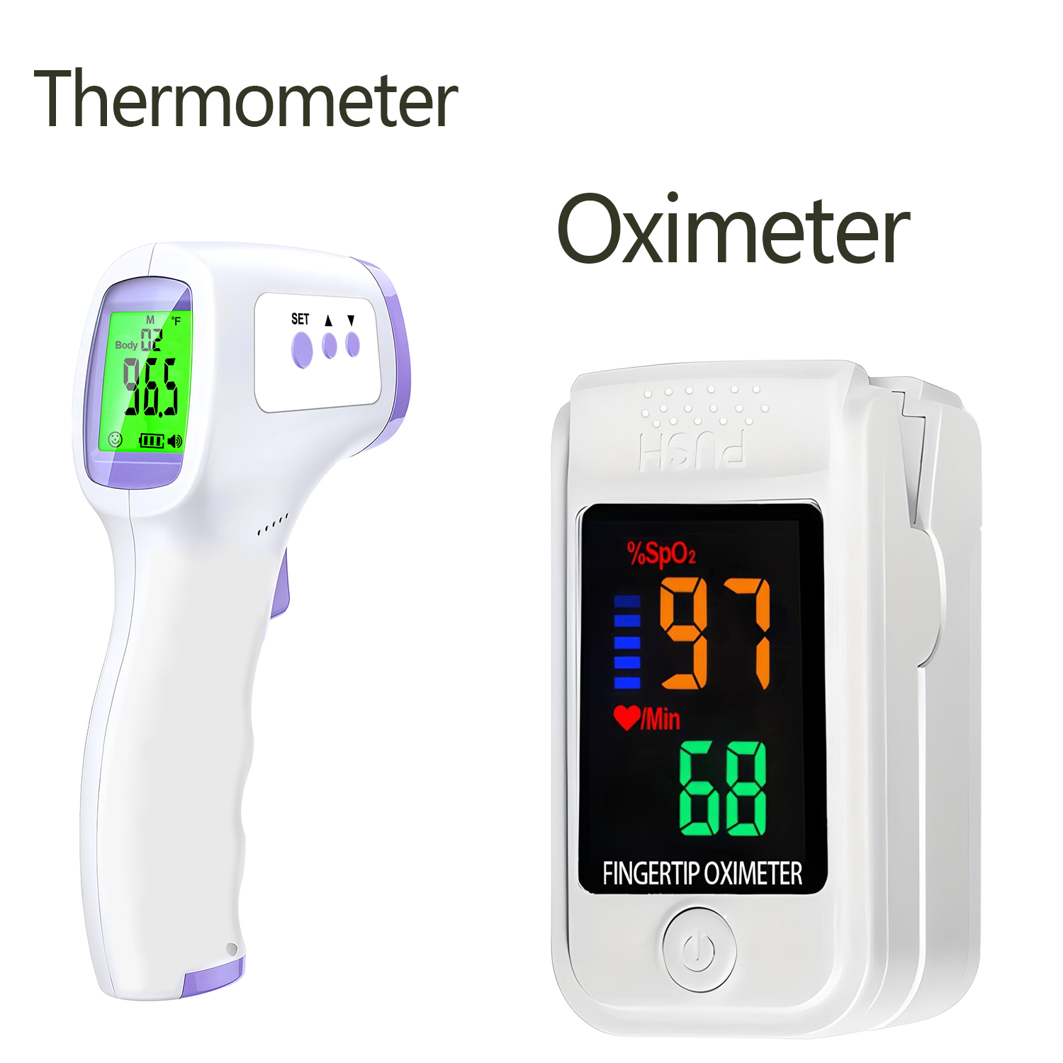 Pulse Oximeter - Bezdotykowy cyfrowy termometr na podczerwień do